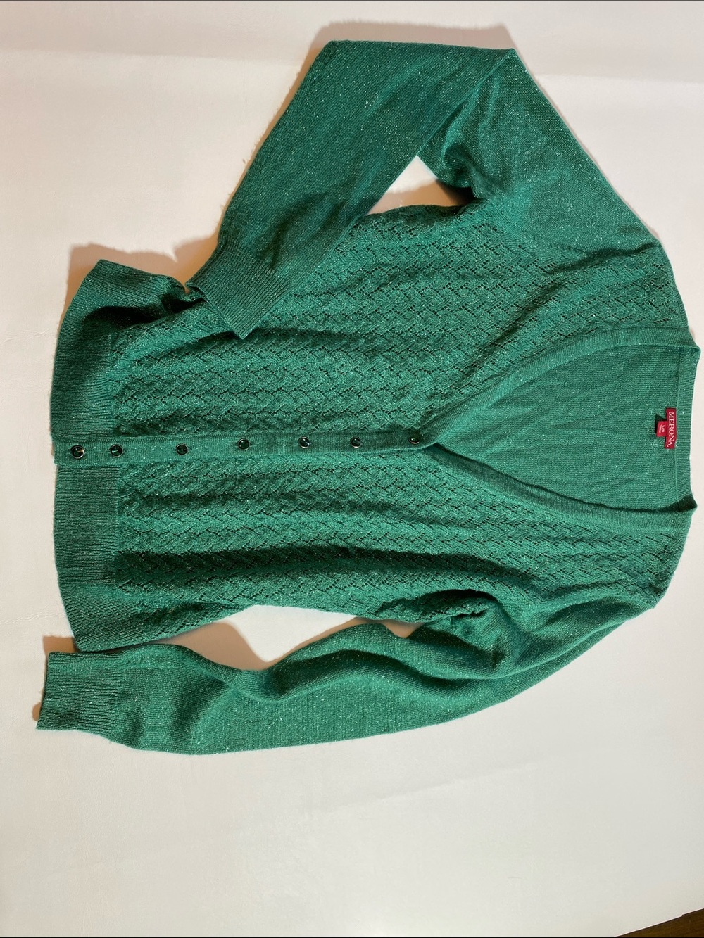 Merona Emerald Green V-Neck Button Cardigan